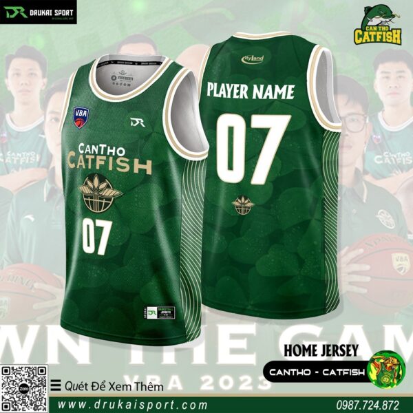 Áo Bóng Rổ VBA Cantho Catfish Home Jersey 2023 Màu Xanh Két Phá Cách