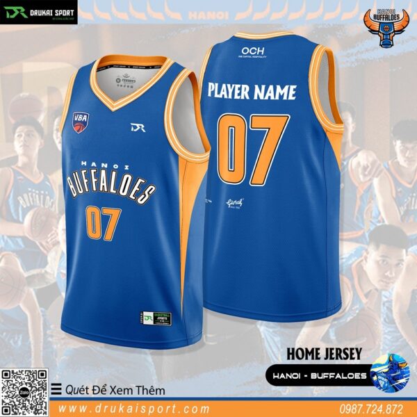 Áo Bóng Rổ VBA Hanoi Buffaloes Home Jersey 2023 Màu Xanh Bích Bán Chạy Nhất Thị Trường