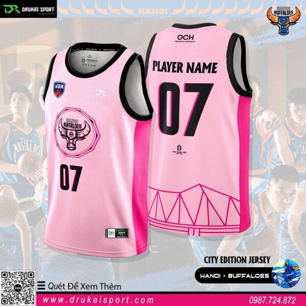 Áo Bóng Rổ VBA Hanoi Buffaloes Born Legacy Jersey 2023 Màu Hồng Cá Tính