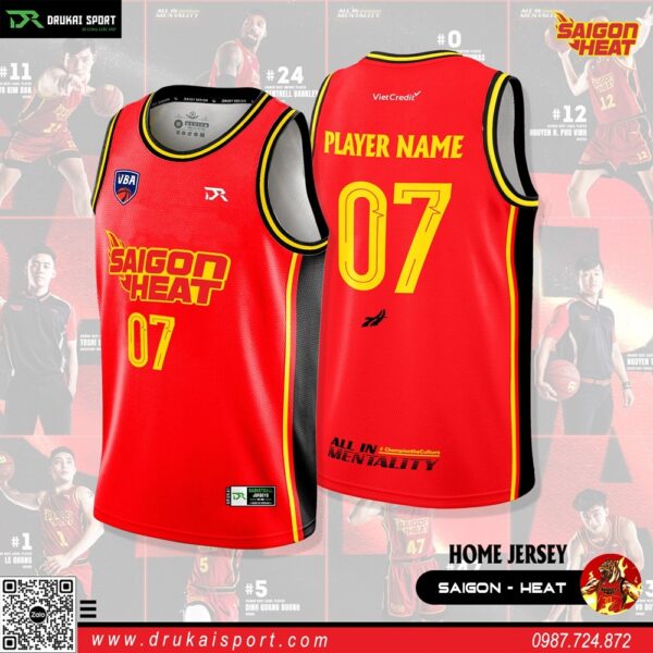 Áo Bóng Rổ VBA Saigon Heat Home Jersey 2023 Màu Đỏ Nổi Bật Nhất