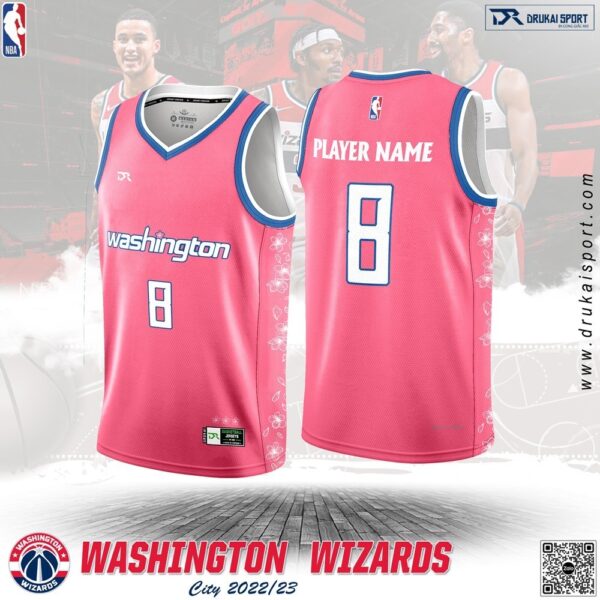 Áo Bóng Rổ NBA Washington Wizards 2022-23 City Màu Hồng Cá Tính