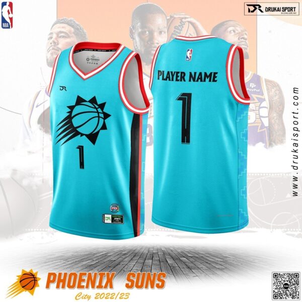 Áo Bóng Rổ NBA Phoenix Suns 2022-23 City Edition Màu Xanh YA
