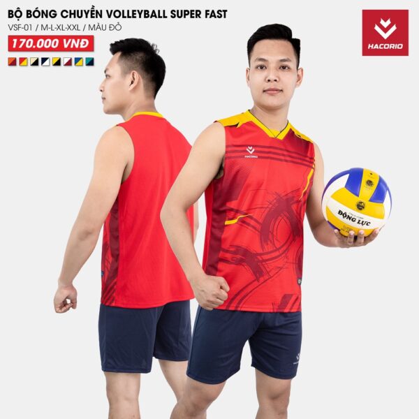 Trang Phục Quần Áo Bóng Chuyền Có Sẵn HACORIO - VSF - 01 Màu Đỏ