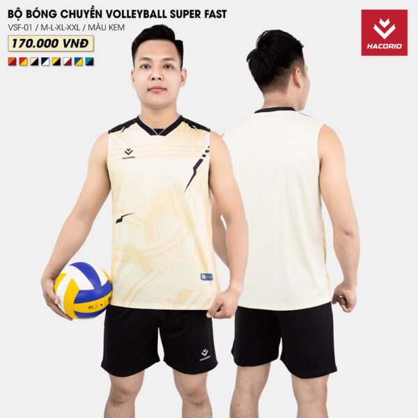Trang Phục Quần Áo Bóng Chuyền Có Sẵn HACORIO - VSF - 01 Màu Trắng Sữa
