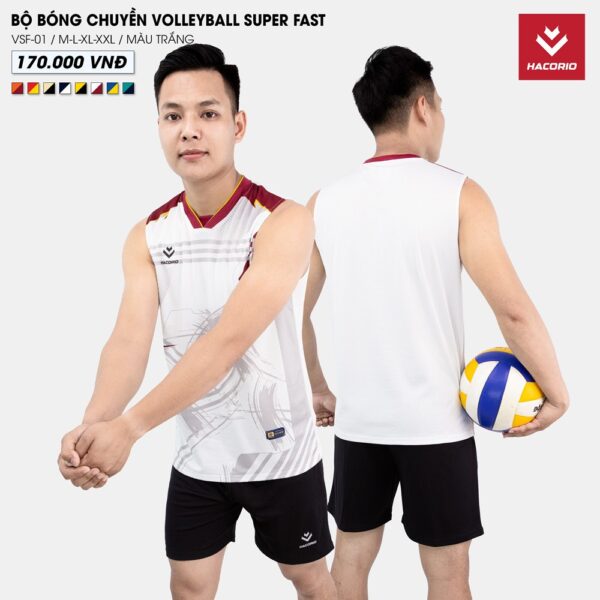 Trang Phục Quần Áo Bóng Chuyền Có Sẵn HACORIO - VSF - 01 Màu Trắng