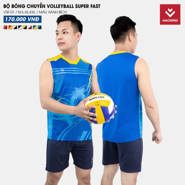 Trang Phục Quần Áo Bóng Chuyền Có Sẵn HACORIO - VSF - 01 Màu Xanh Bích