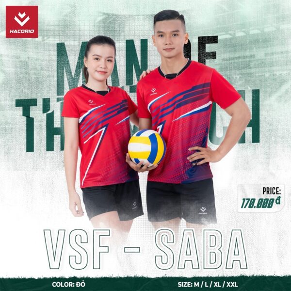 Mẫu Quần Áo Bóng Chuyền Có Sẵn HACORIO - VSF - 02 Màu Đỏ