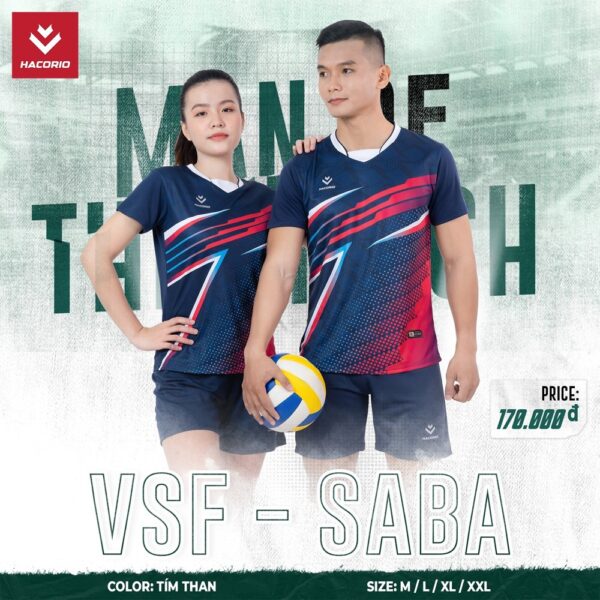 Mẫu Quần Áo Bóng Chuyền Có Sẵn HACORIO - VSF - 02 Màu Tím Than