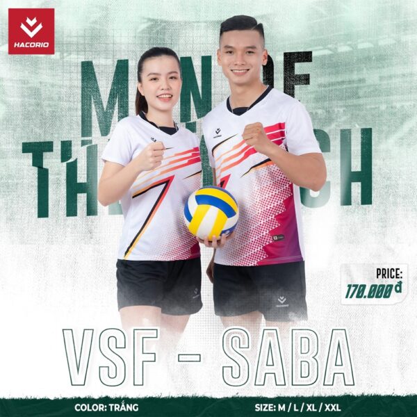 Mẫu Quần Áo Bóng Chuyền Có Sẵn HACORIO - VSF - 02 Màu Trắng