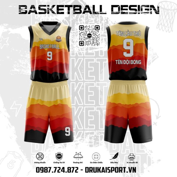 Mẫu Áo Bóng Rổ Thiết Kế Phôi Màu Hài Hòa Nhất Cho Team MS - 138