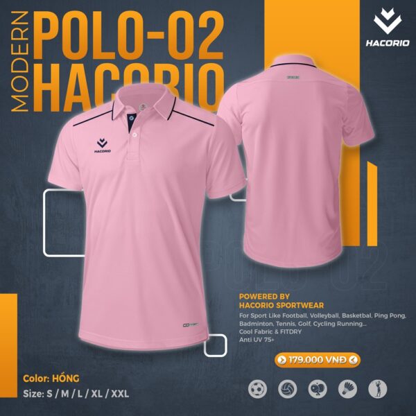 Mẫu Áo Polo HACORIO - 02 Có Sẵn Màu Hồng
