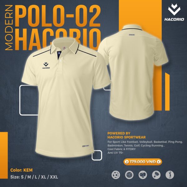 Mẫu Áo Polo HACORIO - 02 Có Sẵn Màu Xám Trắng