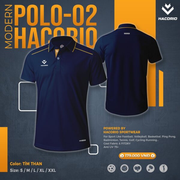 Mẫu Áo Polo HACORIO - 02 Có Sẵn Màu Tím Than