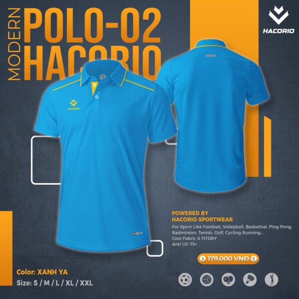 Mẫu Áo Polo HACORIO - 02 Có Sẵn Màu Xanh Ya